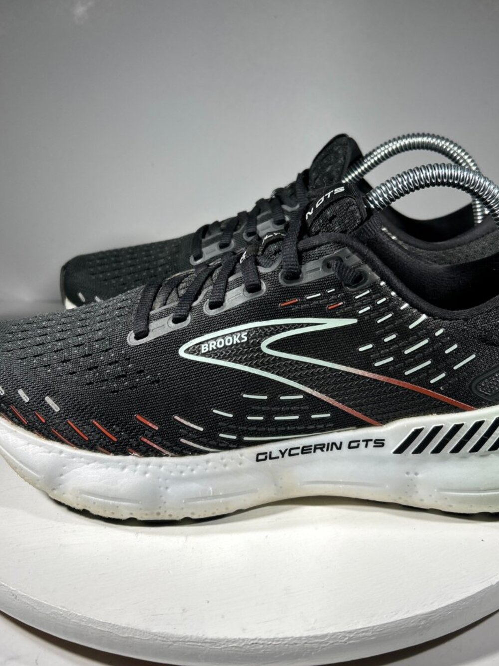 Brooks Glycerin GTS 20 Running Shoes Womens Size 9 M Black Sneakers Walking Gym